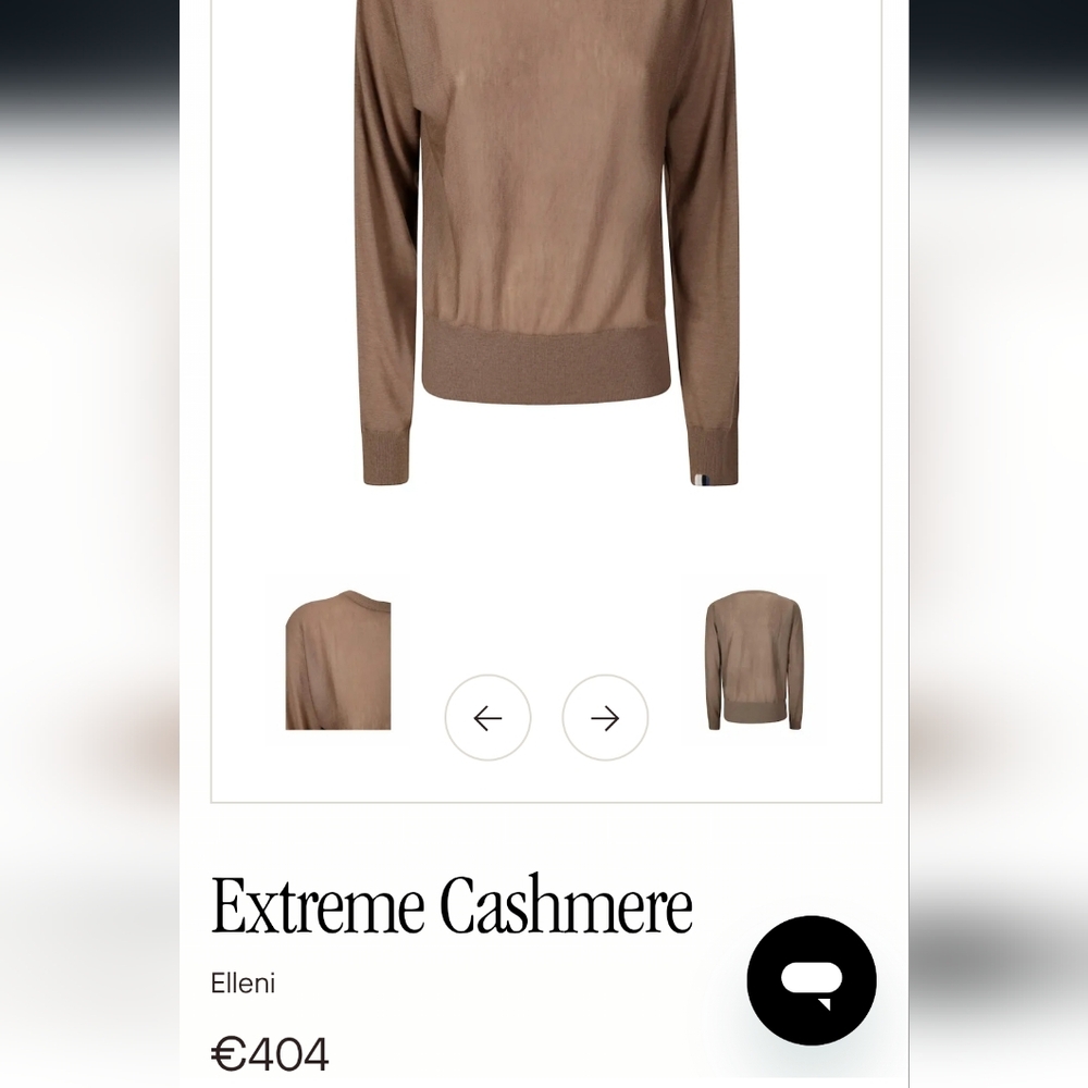 NWT Extreme Cashmere N°362 Elleni 100% Cashmere Crewneck Sweater In Chai O/S - Picture 5 of 12